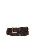 Mini Vlogo Signature Perforated Deer Calf Leather Belt
