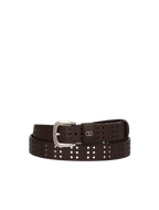 Mini Vlogo Signature Perforated Deer Calf Leather Belt