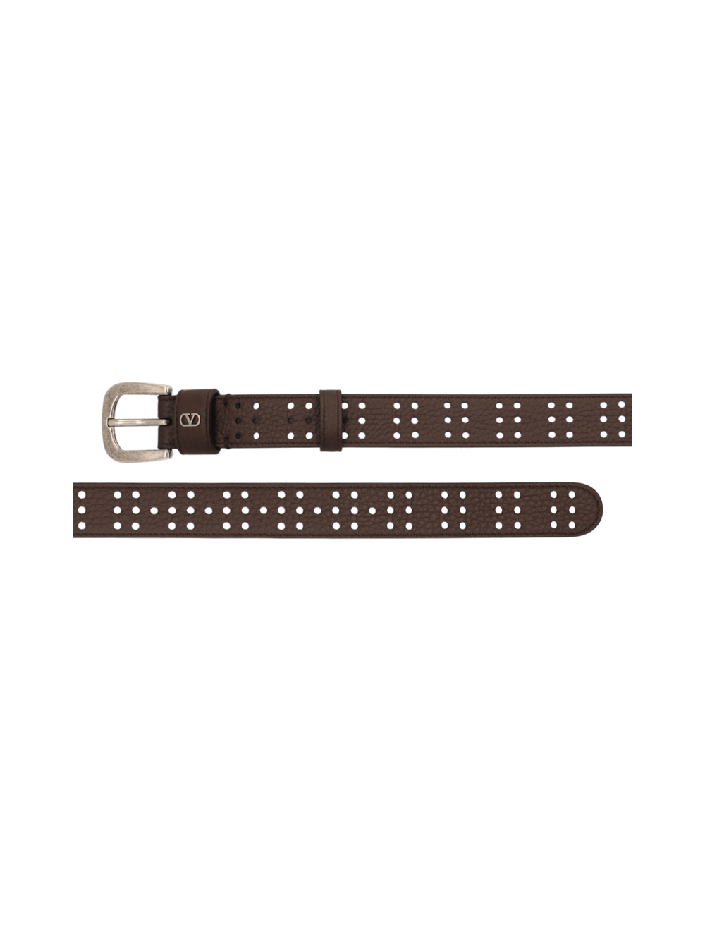 Mini Vlogo Signature Perforated Deer Calf Leather Belt