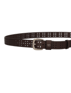 Mini Vlogo Signature Perforated Deer Calf Leather Belt
