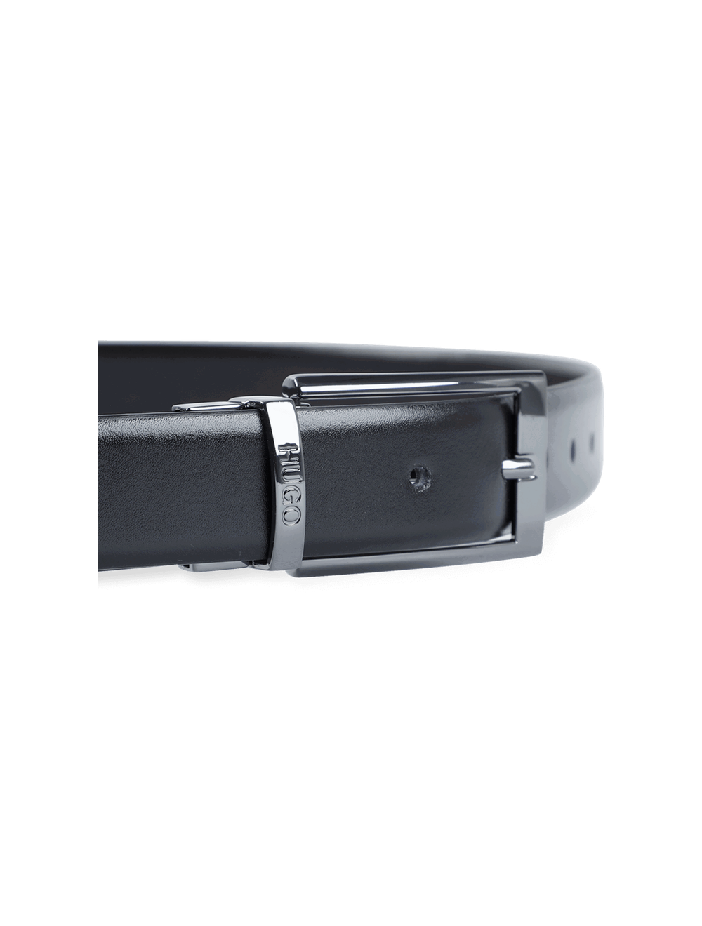 Reversible Leather Belt With Gunmetal Buckle