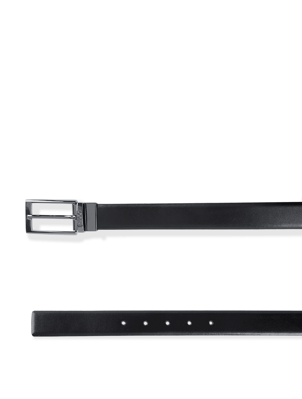 Reversible Leather Belt With Gunmetal Buckle