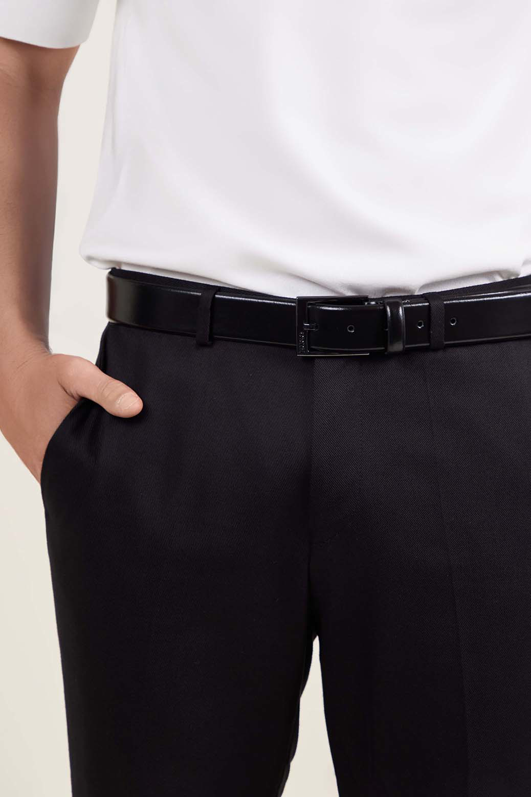 Leather Belt With Pin Buckle