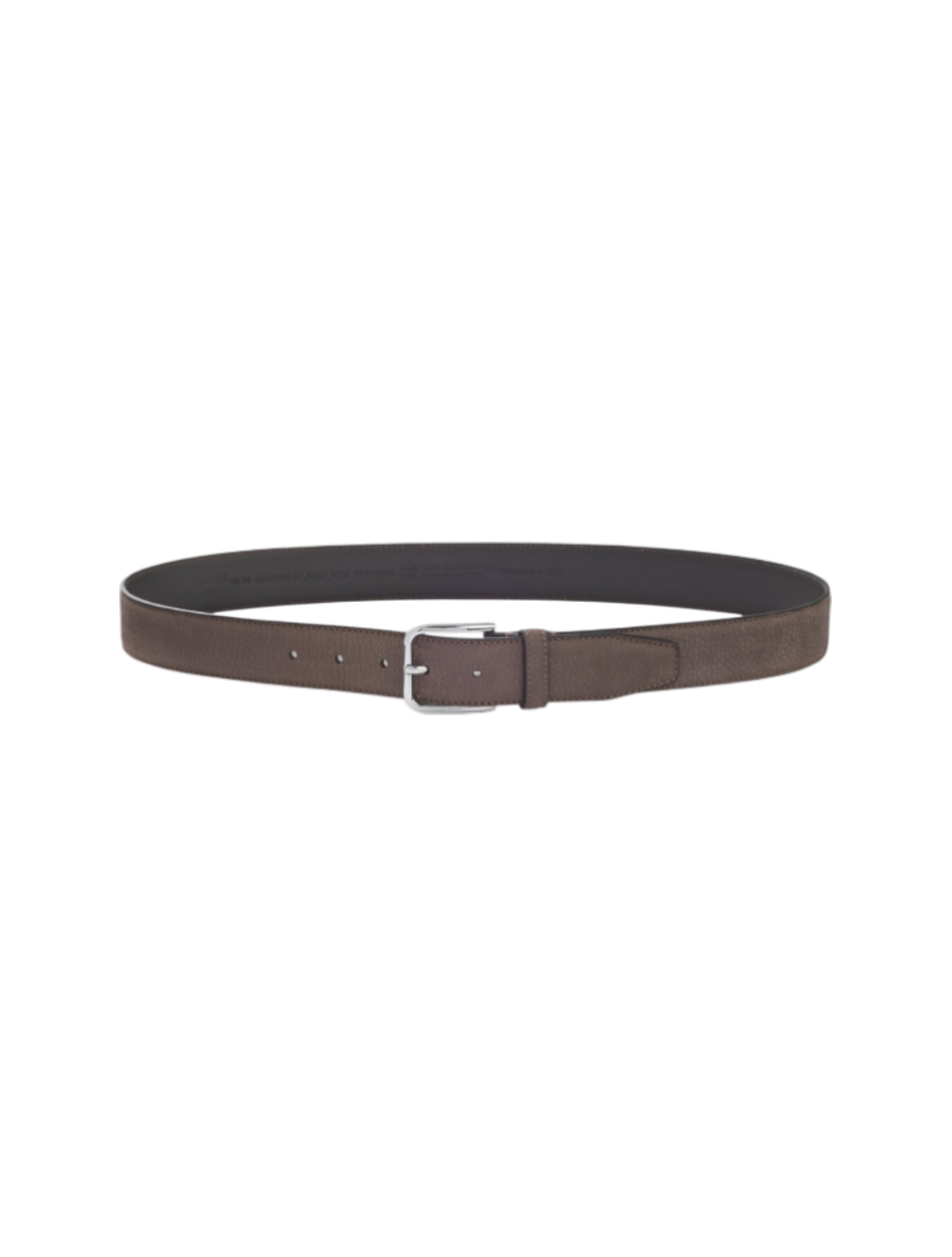 Nubuck Belt With Polished Pin Buckle