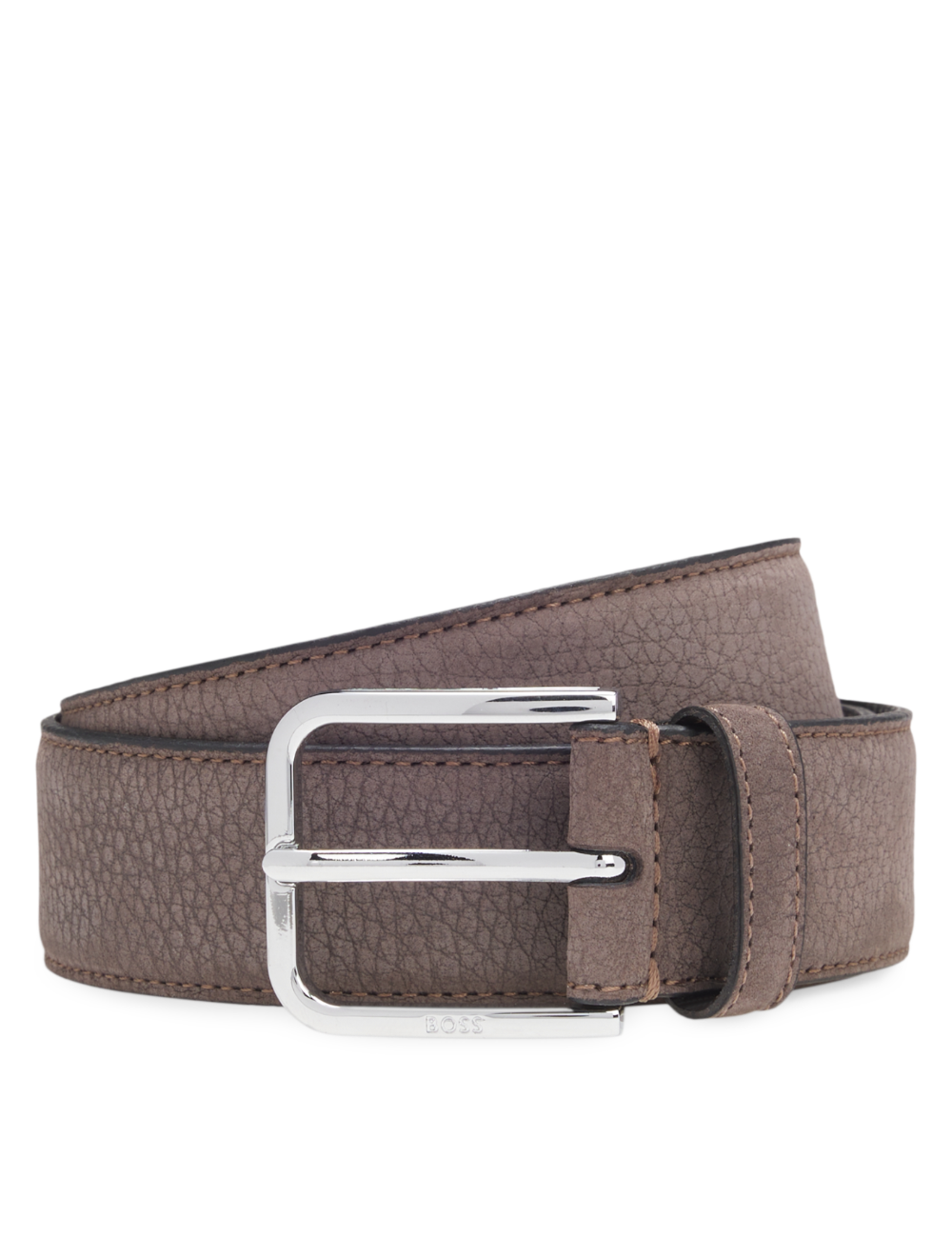 Nubuck Belt With Polished Pin Buckle