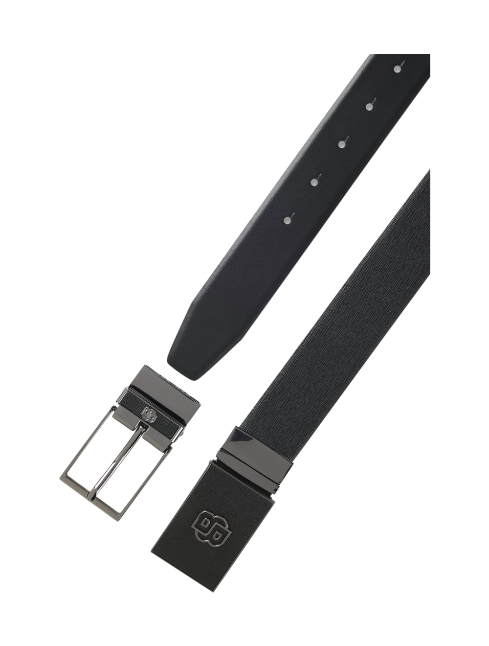 Reversible Leather Belt With Interchangeable Buckles
