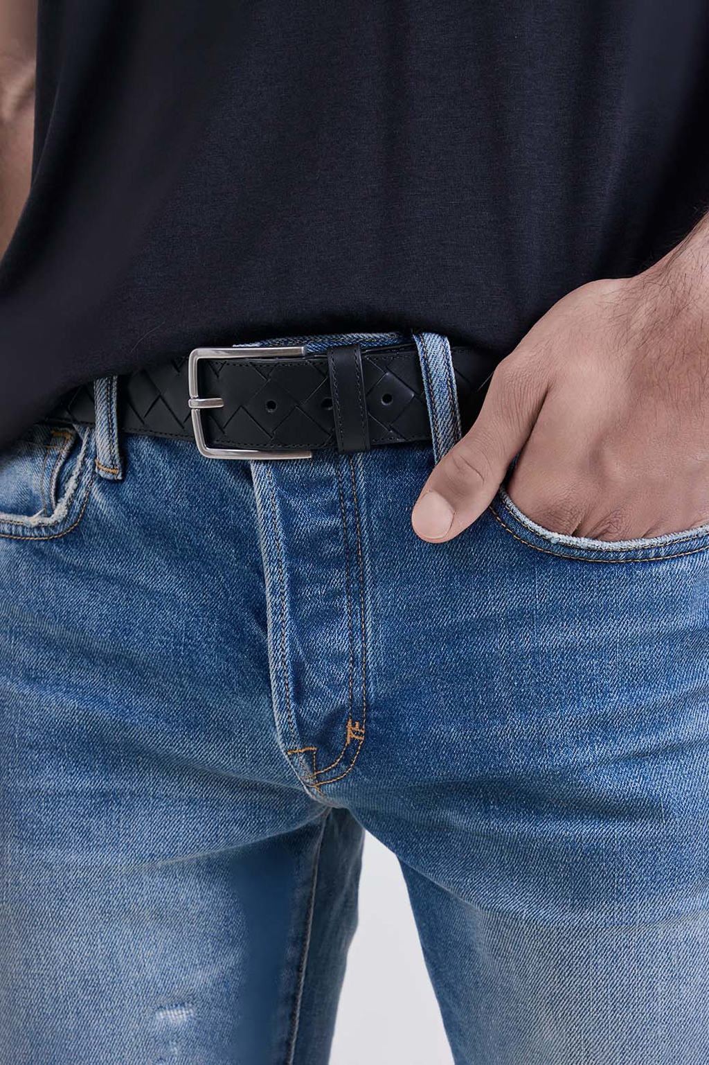 Intrecciato Leather Belt