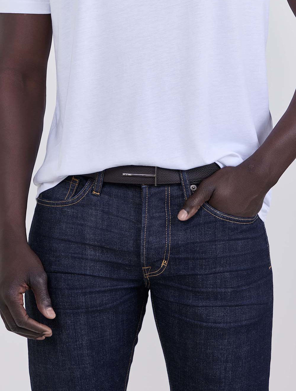 T Slim Soft Grain Leather Belt