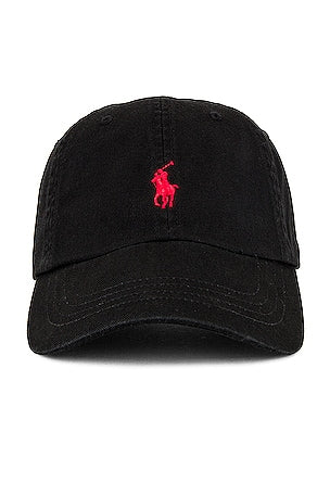 Polo Ralph Lauren Chino Cap in Black & Red