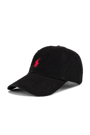Polo Ralph Lauren Chino Cap in Black & Red
